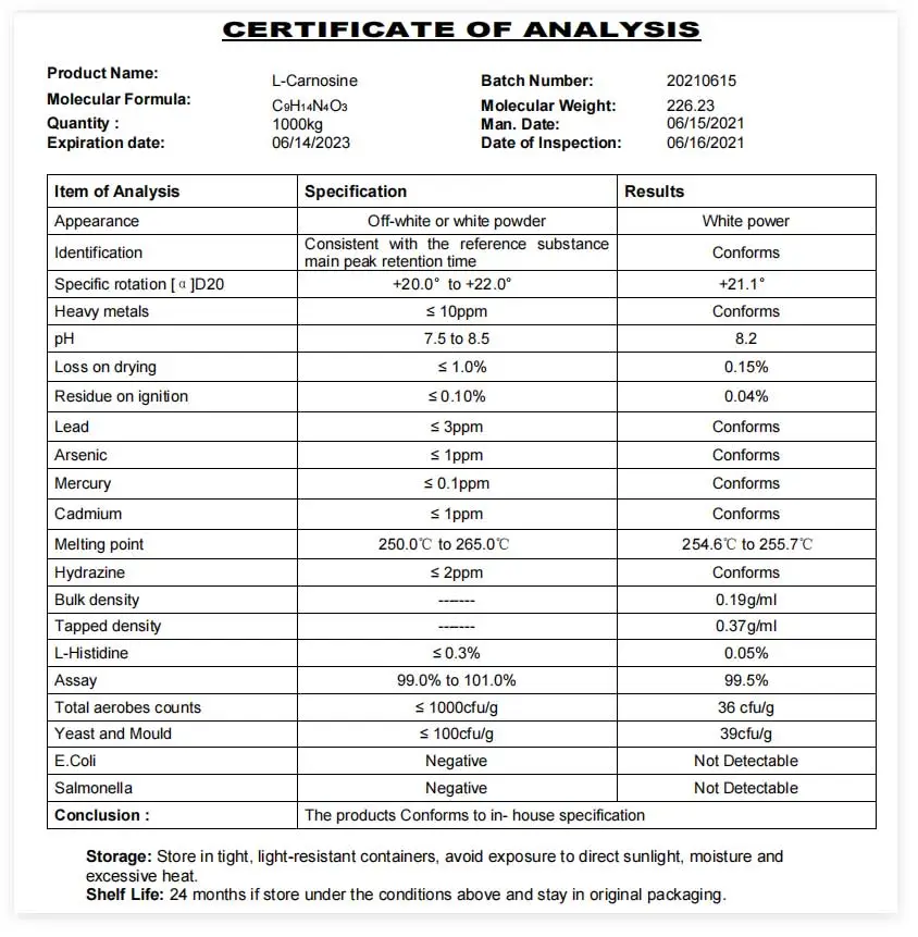 l-carnosine-coa-hplc-testing-quality-control-lab-supplier